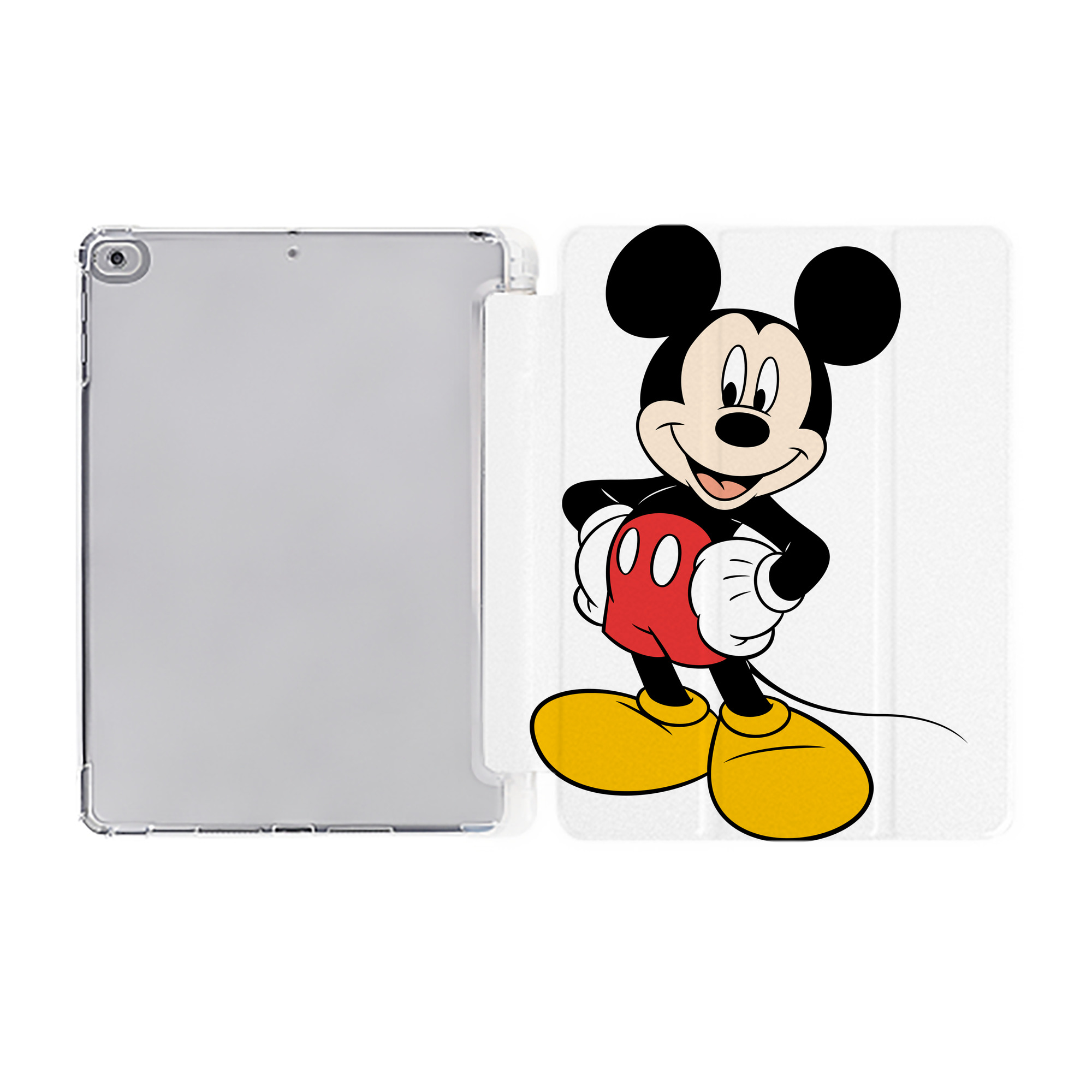 ミッキーマウス Mickey Mouse IPad ケース ペン収納付き 三つ折りスタンド PUレザー×シリコン 対応機種9.5/10.5/10.9インチ